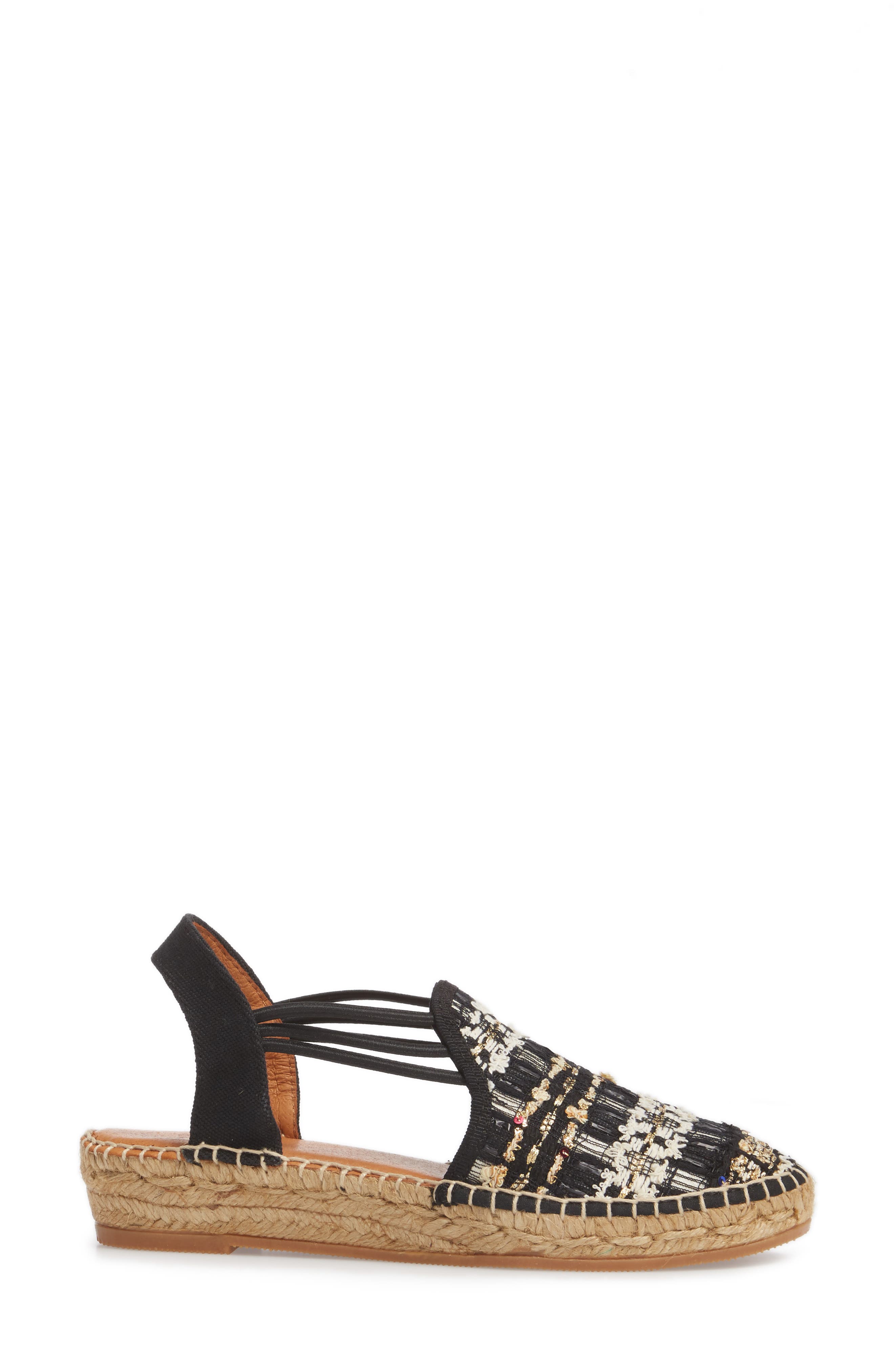 Toni Pons 'Noa' Espadrille Sandal, Alternate, color, Black Embellished