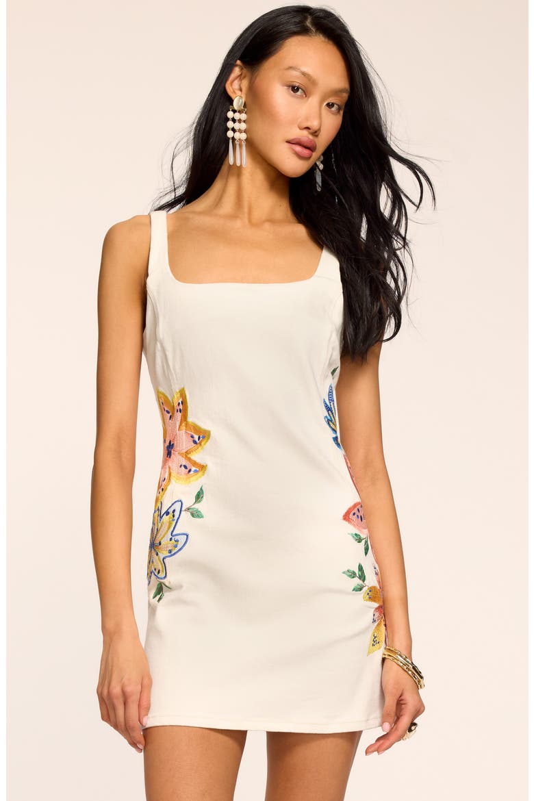 Adriana Embroidered Sleeveless Minidress, Alternate, color, WHITE EMBROIDERED