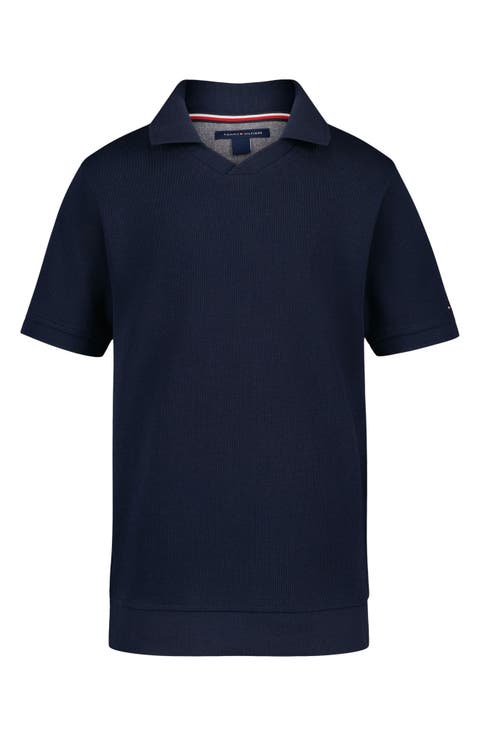 Kids' Rib Knit Johnny Collar Polo