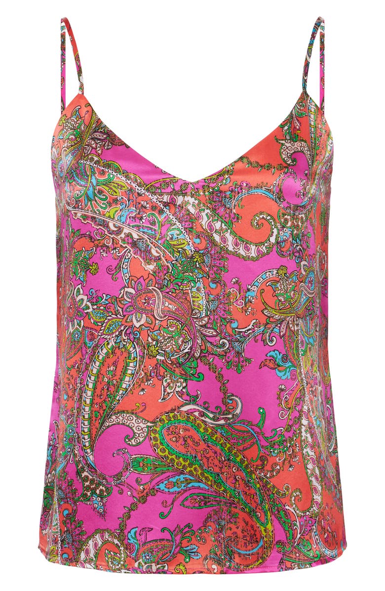 L'AGENCE Jane Paisley Silk Camisole, Alternate, color,