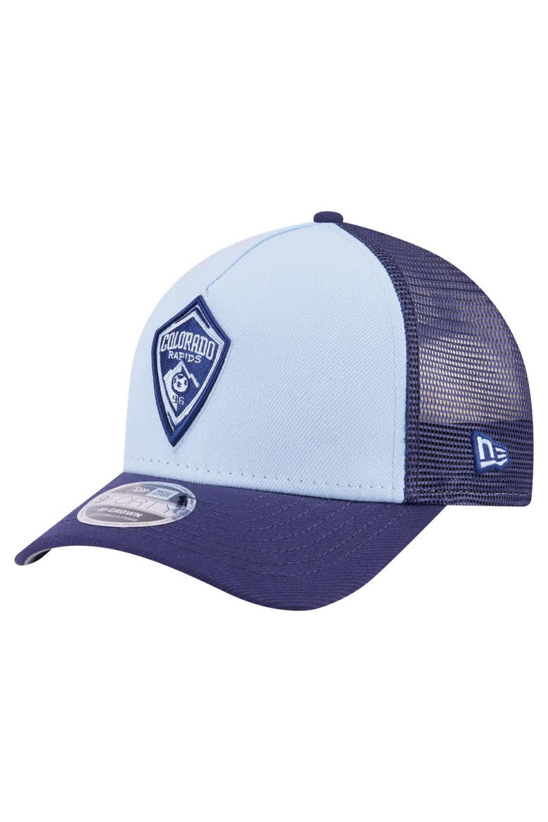 Men's New Era Light Blue Colorado Rapids Color Pack 9FORTY A-Frame Adjustable Trucker Hat, Main, color, Light Blue