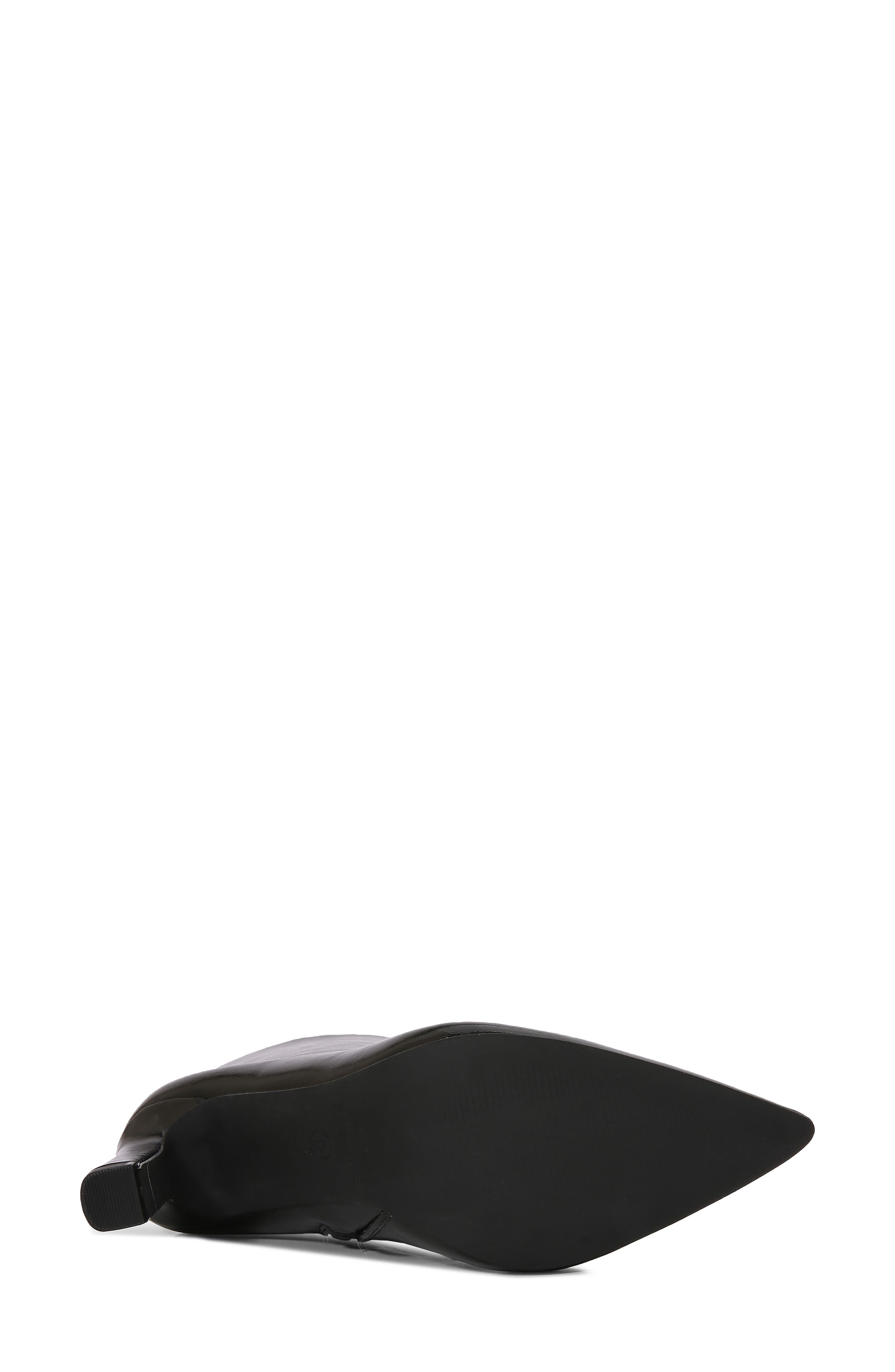 Adire Pointed Toe Faux Leather Bootie, Alternate, color, BLACK