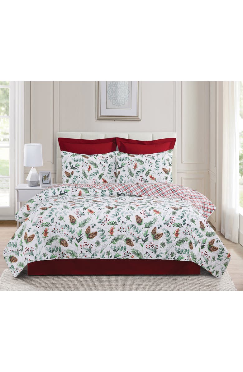 C&F Home Jovie Pinecone Cotton Quilt Set  - Reversible and Machine Washable, Alternate, color, Green