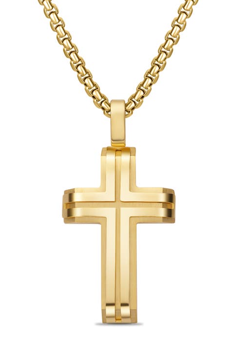 Men's Inlay Cross Pendant Necklace