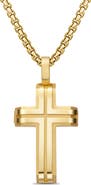 EDFORCE Men's Inlay Cross Pendant Necklace
