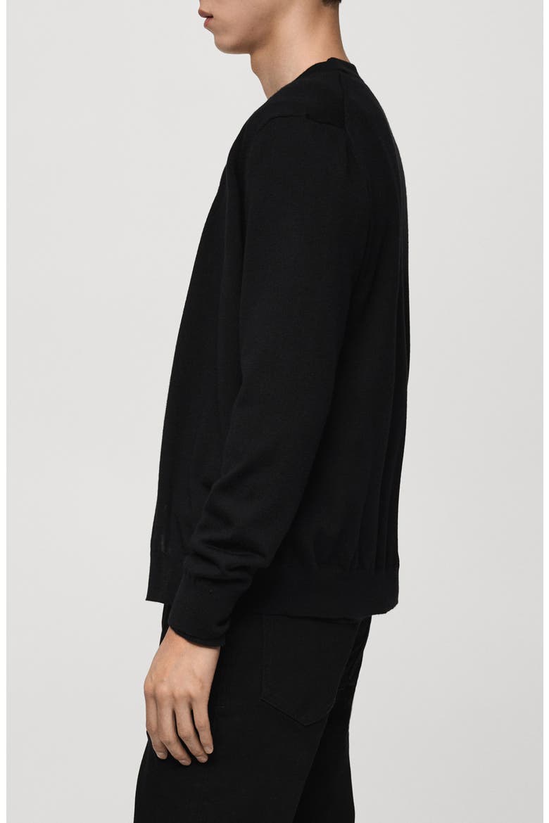 Merino Wool Polo Sweater, Alternate, color, BLACK