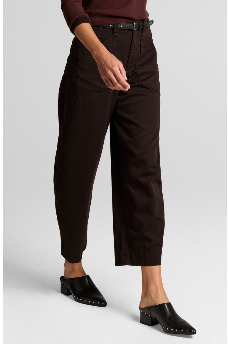 Washed Cotton Mid Rise Utility Pants, Alternate, color, CINDERWOOD