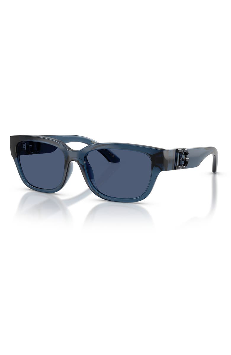 Dolce&Gabbana Kids' 50mm Rectangular Sunglasses, Alternate, color, Transparent Blue / Dark Blue