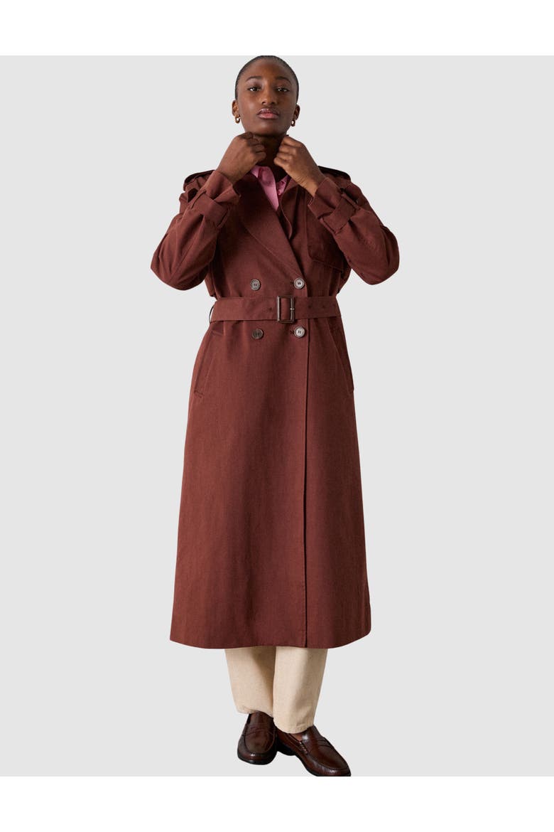 Valentina Trench Coat, Main, color, Brown