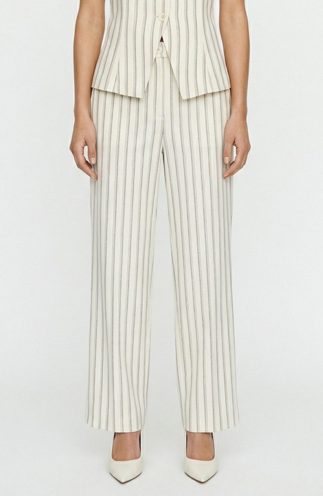VERO MODA Miona Stripe Straight Leg Pants