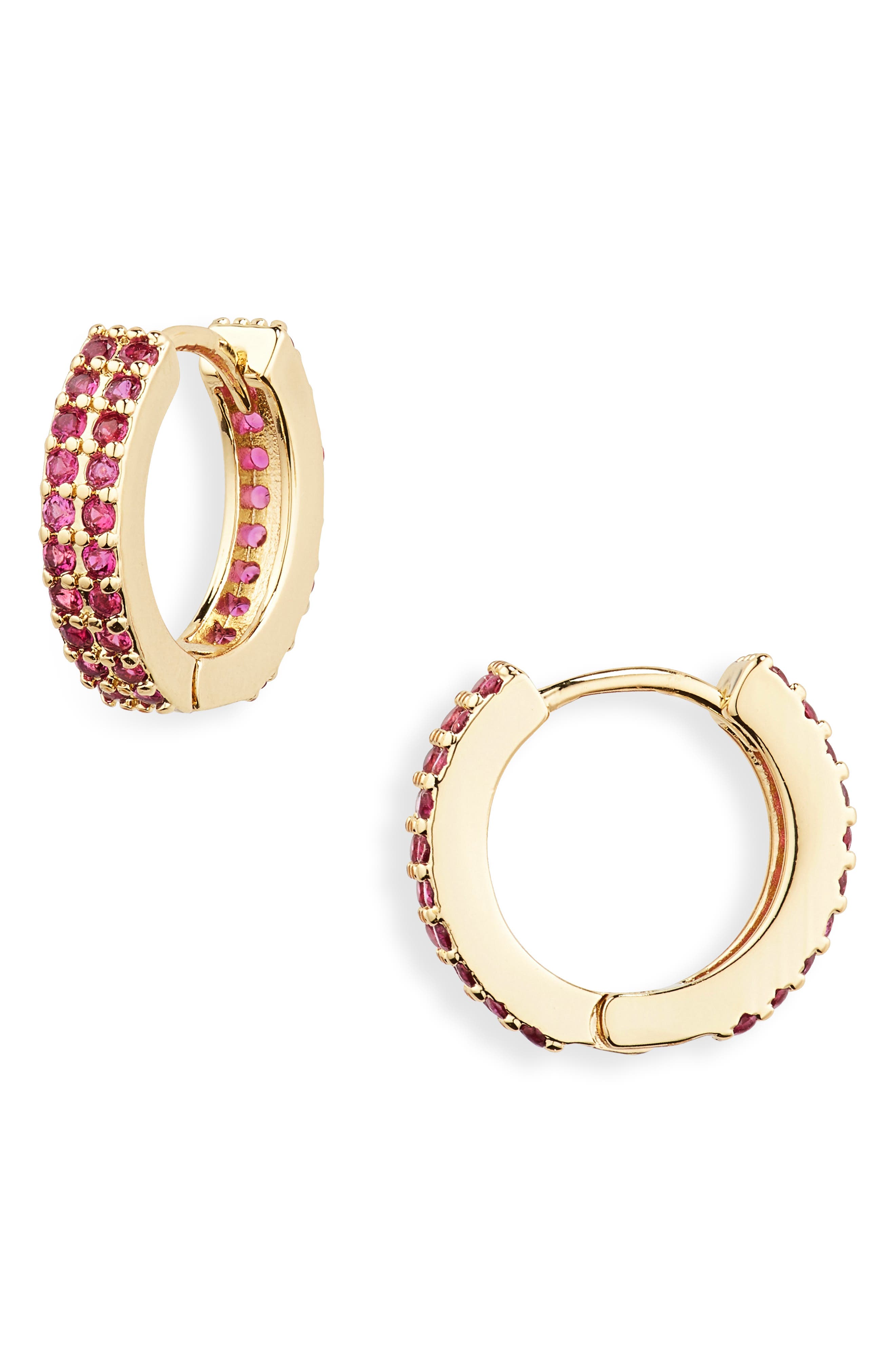 Panacea Crystal Pavé Huggie Hoop Earrings