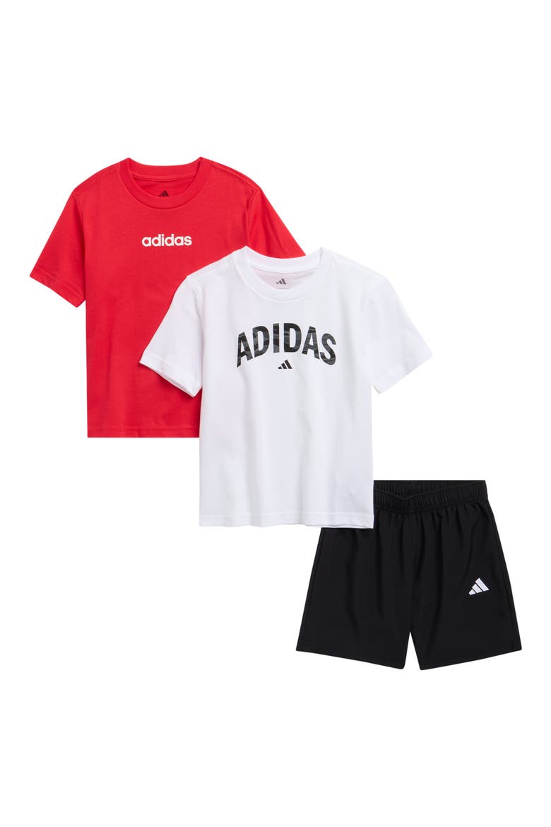 Kids' 3-Piece T-Shirt & Mesh Shorts Set, Main, color, WHITE/RED