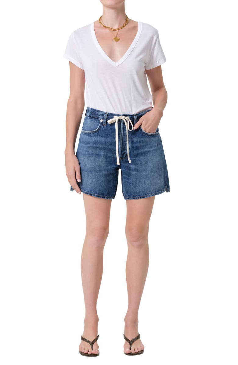 Citizens of Humanity Brynn Drawstring Denim Shorts, Alternate, color, Avant Mid/ Dark Indigo
