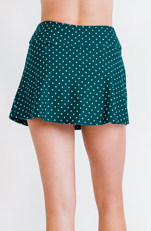 Calypsa Short Swim Skort With Shorts In Green