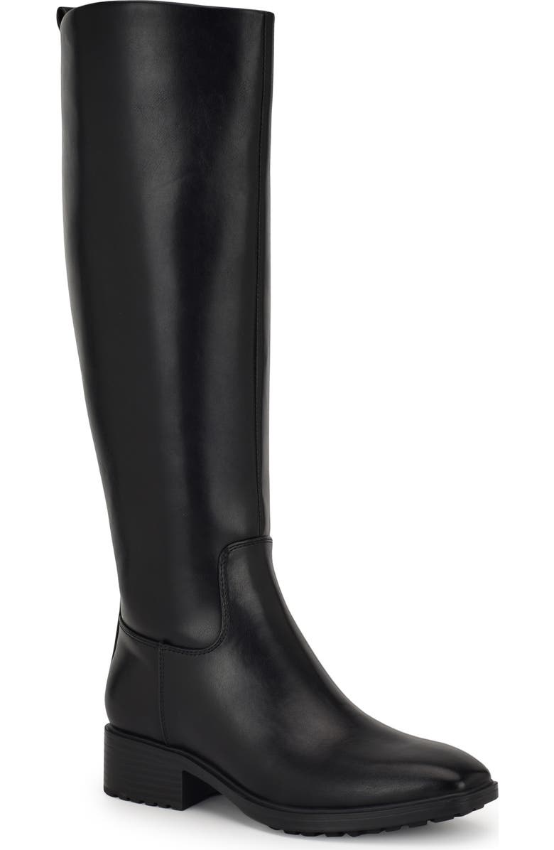 Nine West Blondy Square Toe Knee High Boot, Main, color, Black 001