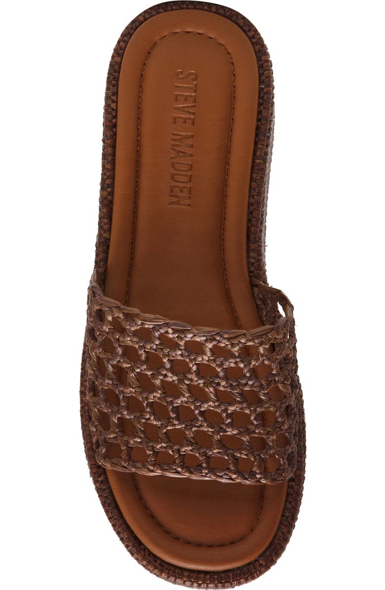 Steve Madden Brandy Platform Wedge Slide Sandal, Alternate, color, Brown Raffia
