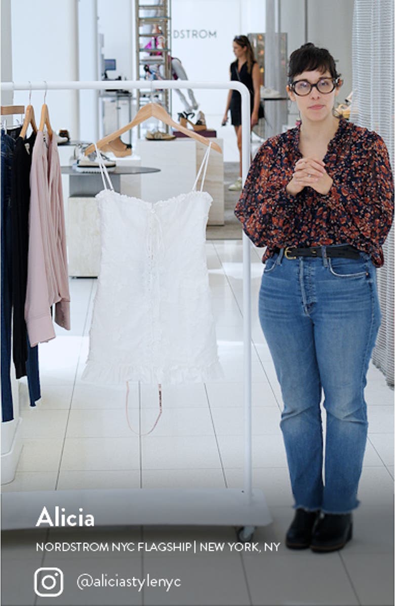 Marlene Floral Appliqué Cotton Blend Eyelet Minidress, sales video thumbnail