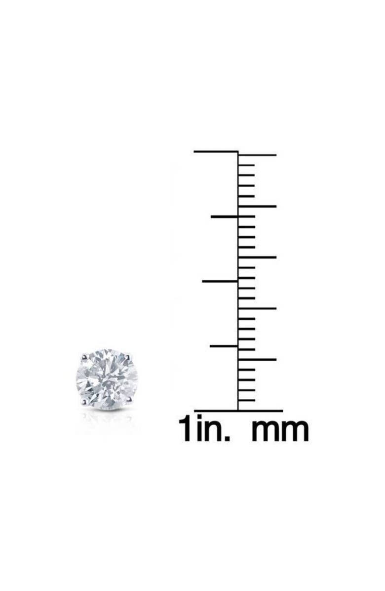 Bliss Diamond 2 Ct TW Round Lab Grown Diamond Studs 14K Gold With Screw Backs, Alternate, color, 14K White Gold