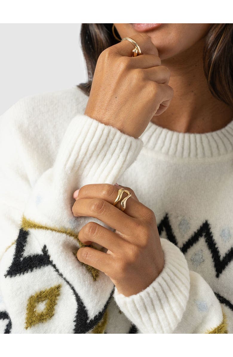 Saint + Sofia Allana Fairisle Sweater, Alternate, color, White