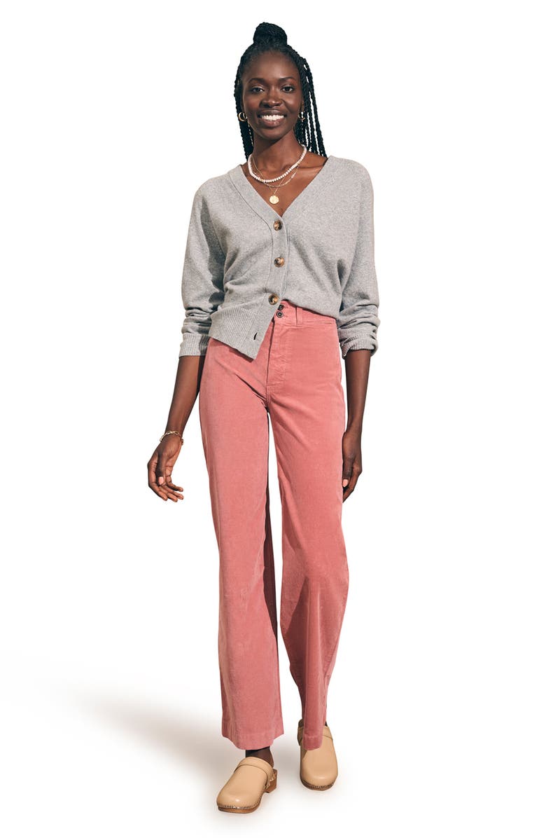 Faherty Corduroy Wide Leg Pants, Alternate, color, Mesa Rose