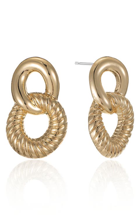 Double Circle Dangle Earrings