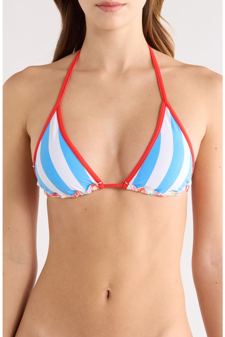 Geomatrix Ginger Bikini Top, Alternate, color, RED