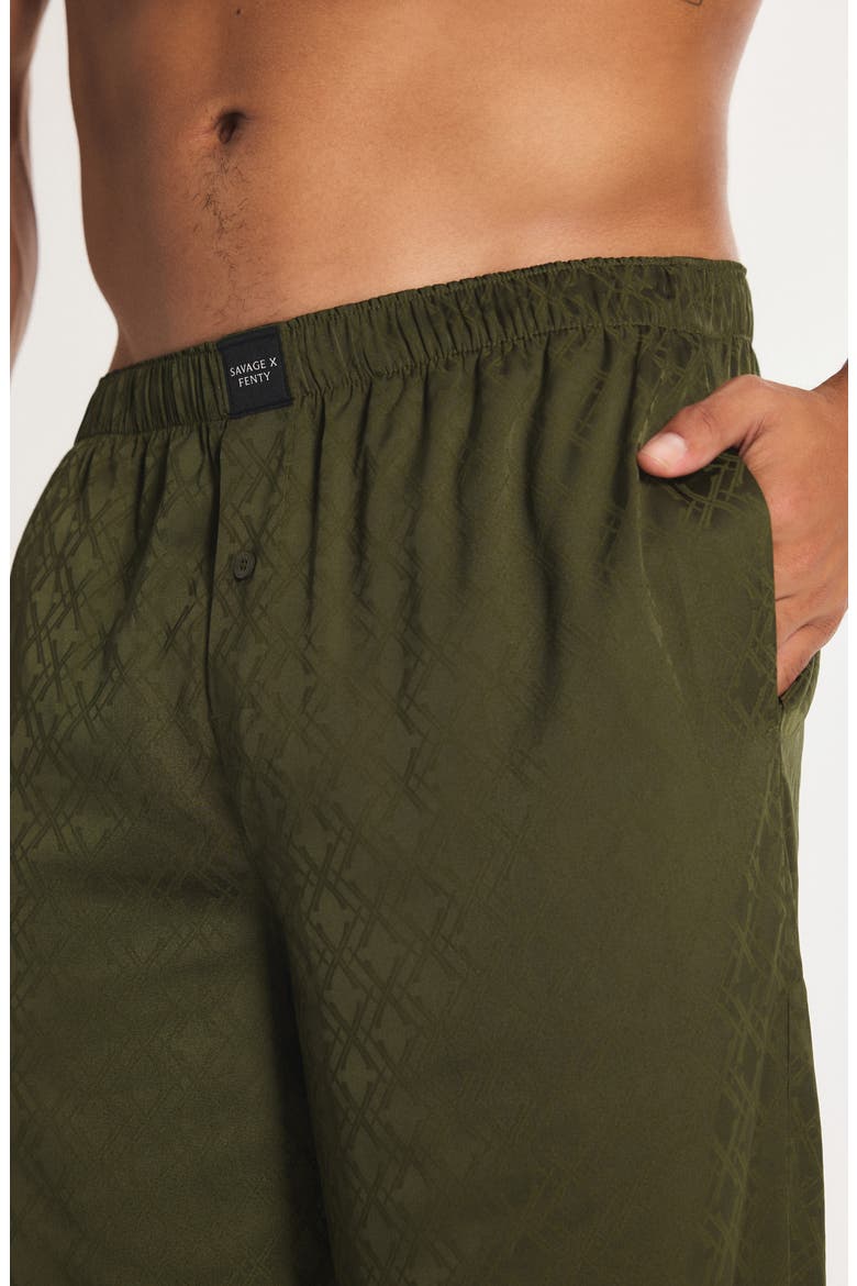 Savage X Satin Jacquard Sleep Pants, Alternate, color, CAMO GREEN X HATCH JACQUARD