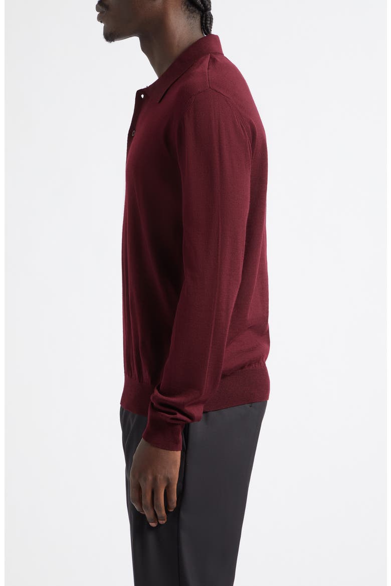 VLOGO Virgin Wool Polo Sweater, Alternate, color, WINE