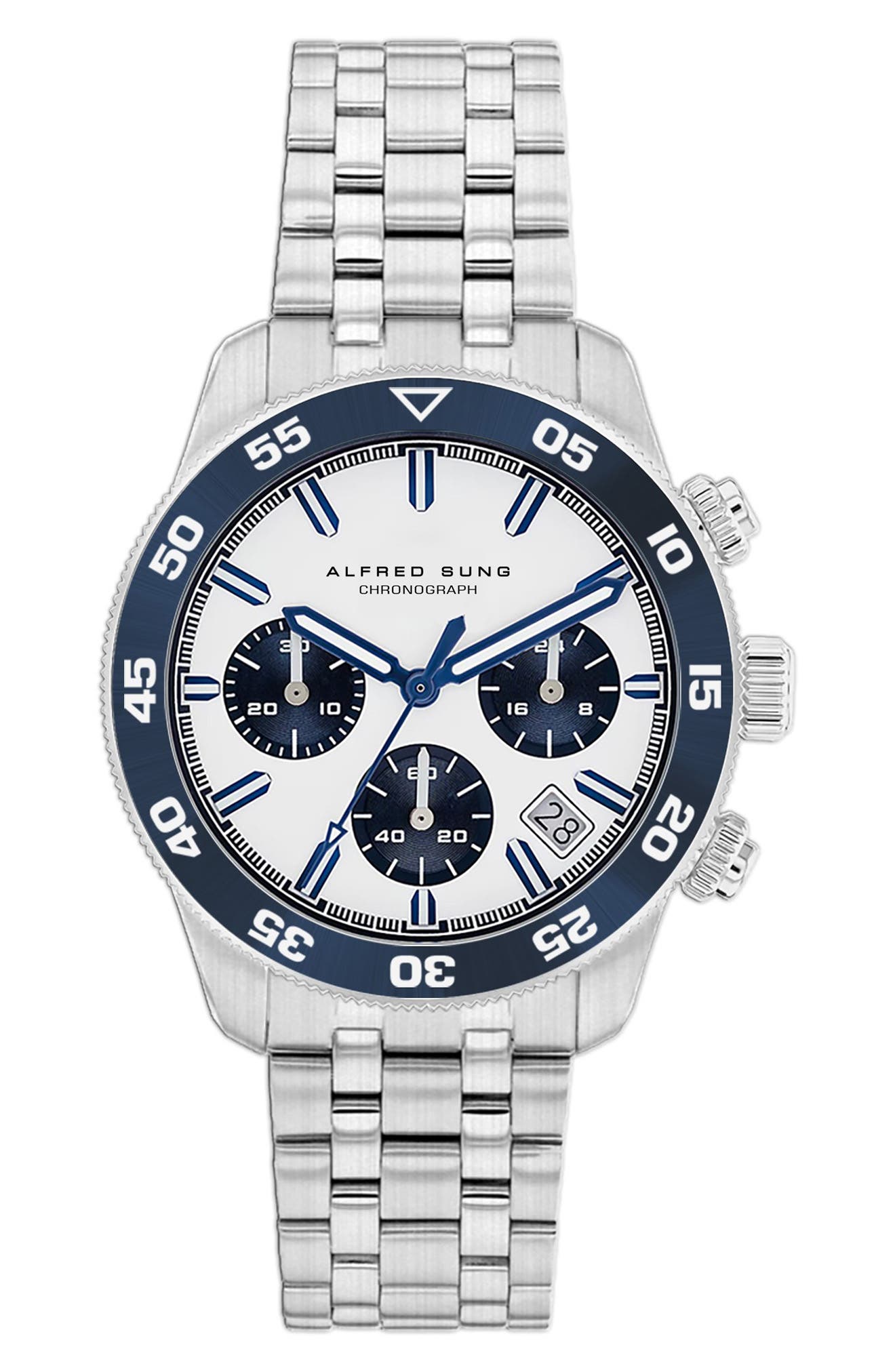 Alfred Sung Chronograph III Bracelet Strap Watch, 41mm