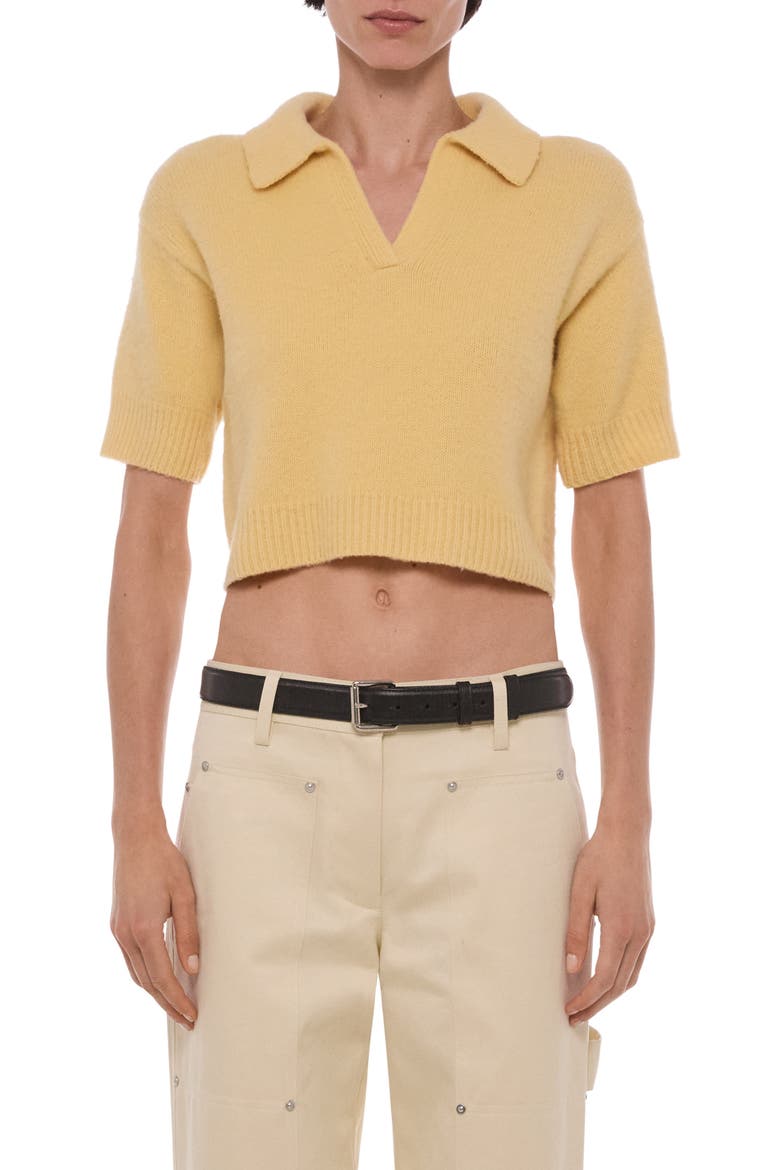Wool Crop Polo, Main, color, CORNSILK