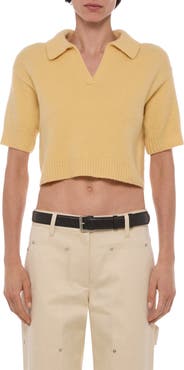 Helmut Lang Wool Crop Polo