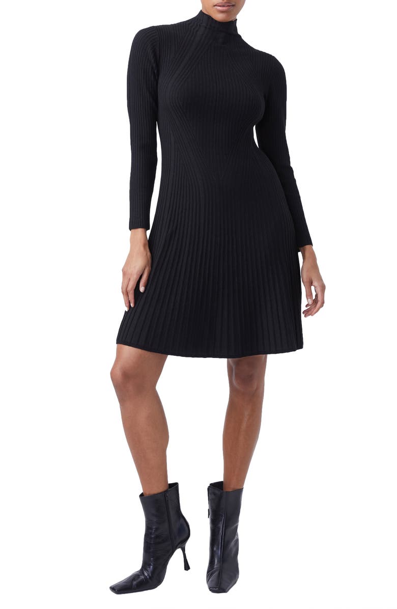 French Connection Mari Rib Knit Long Sleeve Minidress, Alternate, color,