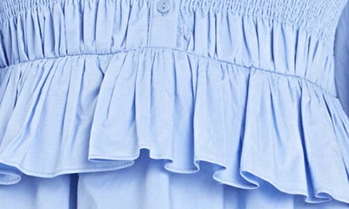 ENGLISH FACTORY ENGLISH FACTORY SMOCKED BALLOON SLEEVE COTTON MINIDRESS