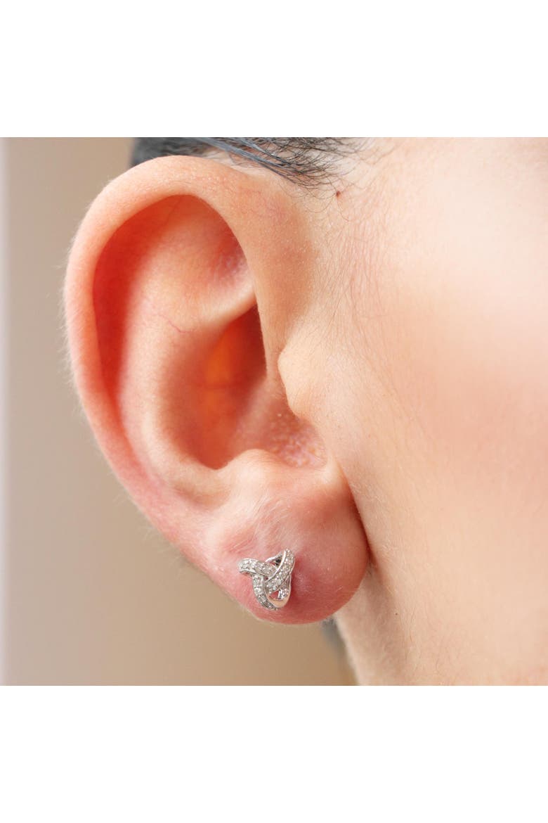 Diamond Twist Screw Back Stud Earrings, Alternate, color, Sterling Silver