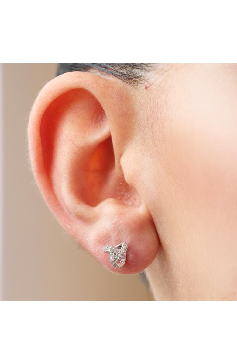 The Lovery Fine Jewelry Diamond Twist Screw Back Stud Earrings, Alternate, color, Sterling Silver