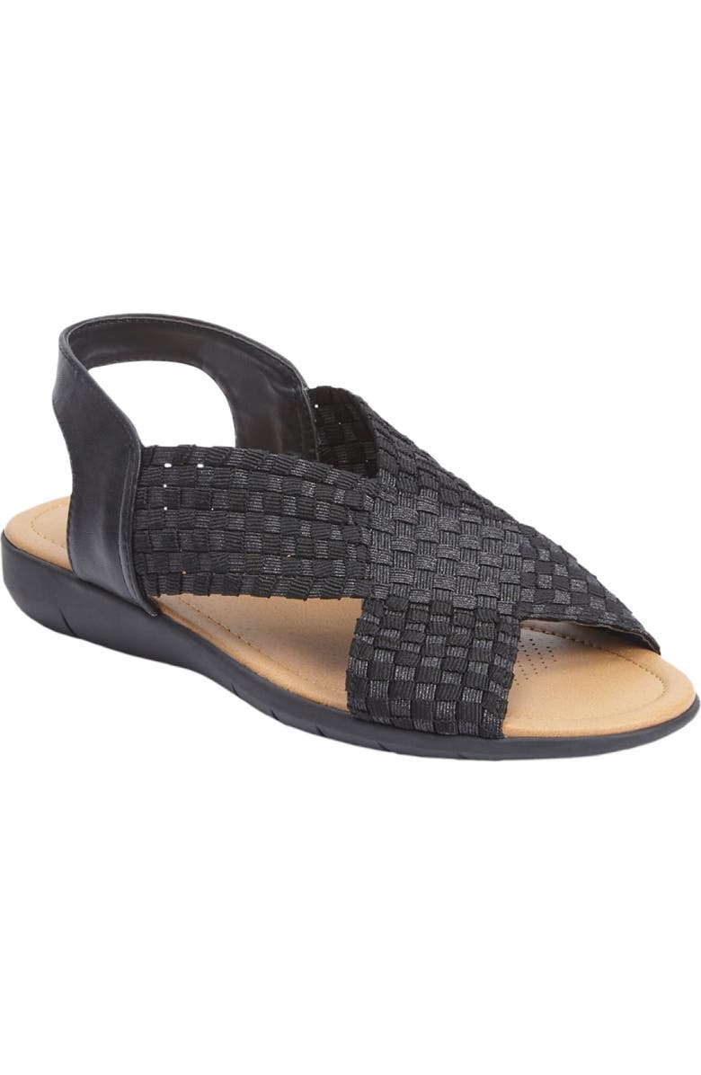 Comfortview The Celestia Sling Sandal, Main, color, Black Metallic