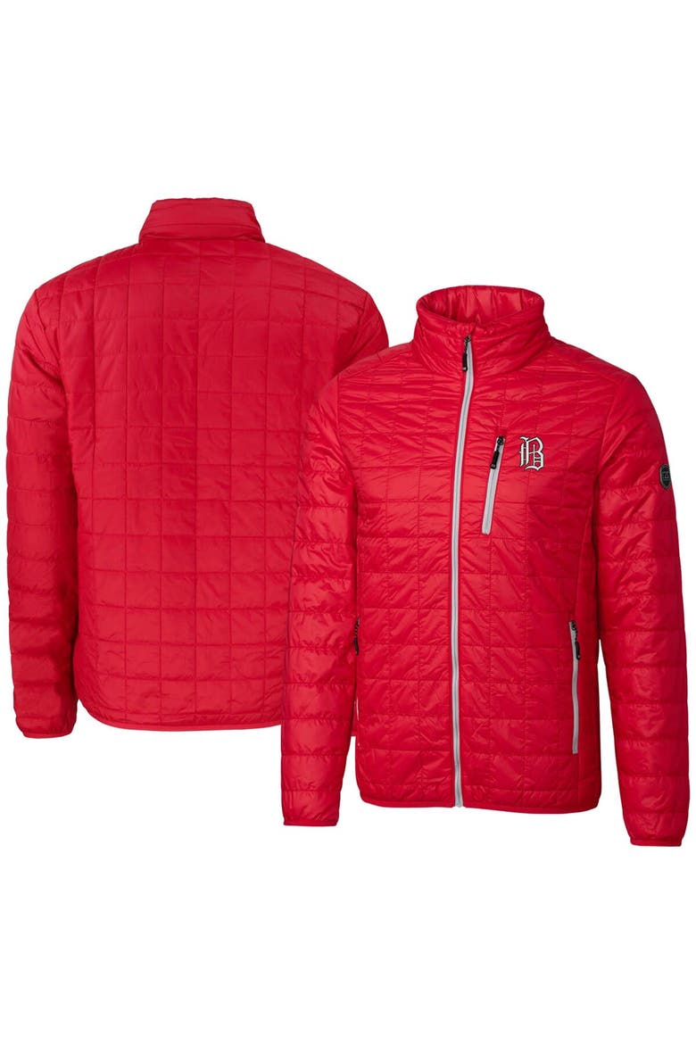 Men's Cutter & Buck Red Birmingham Barons Rainier PrimaLoft Eco Insulated Full-Zip Puffer Jacket, Main, color, Red
