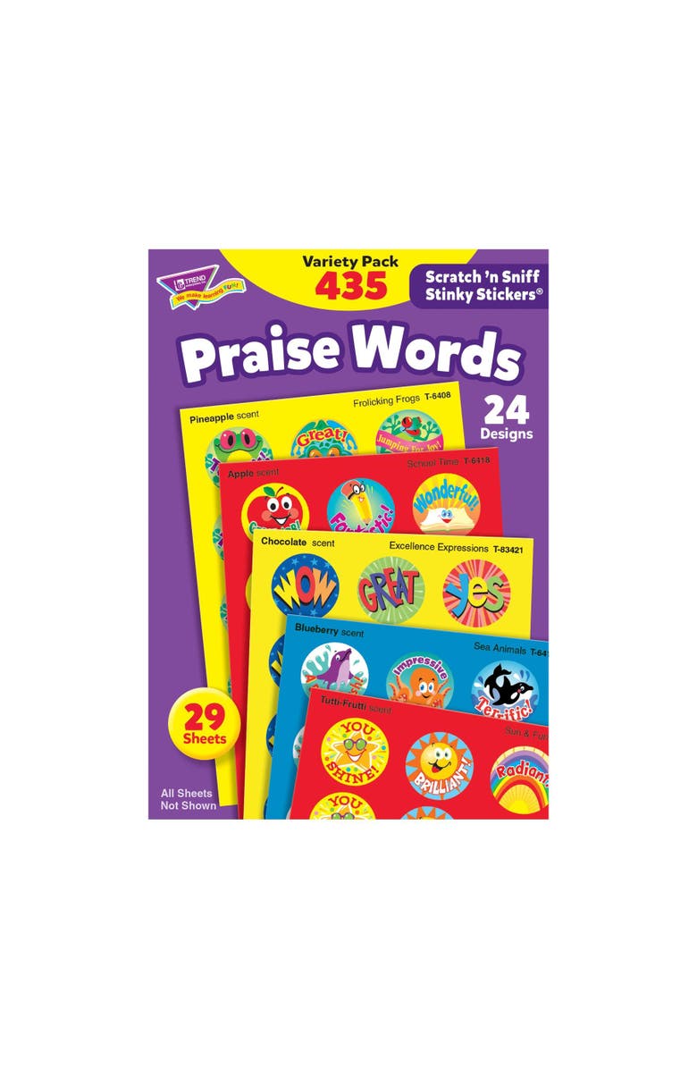 TREND Enterprises Praise Words Stinky Stickers Variety Pack  435 ct, Main, color, Multicolored