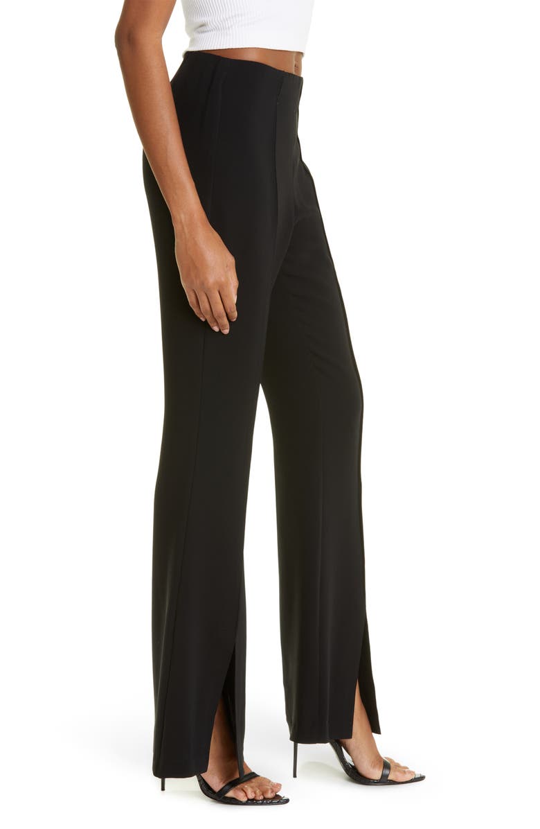 Cinq à Sept Billie Split Hem Flare Trousers, Alternate, color, Black