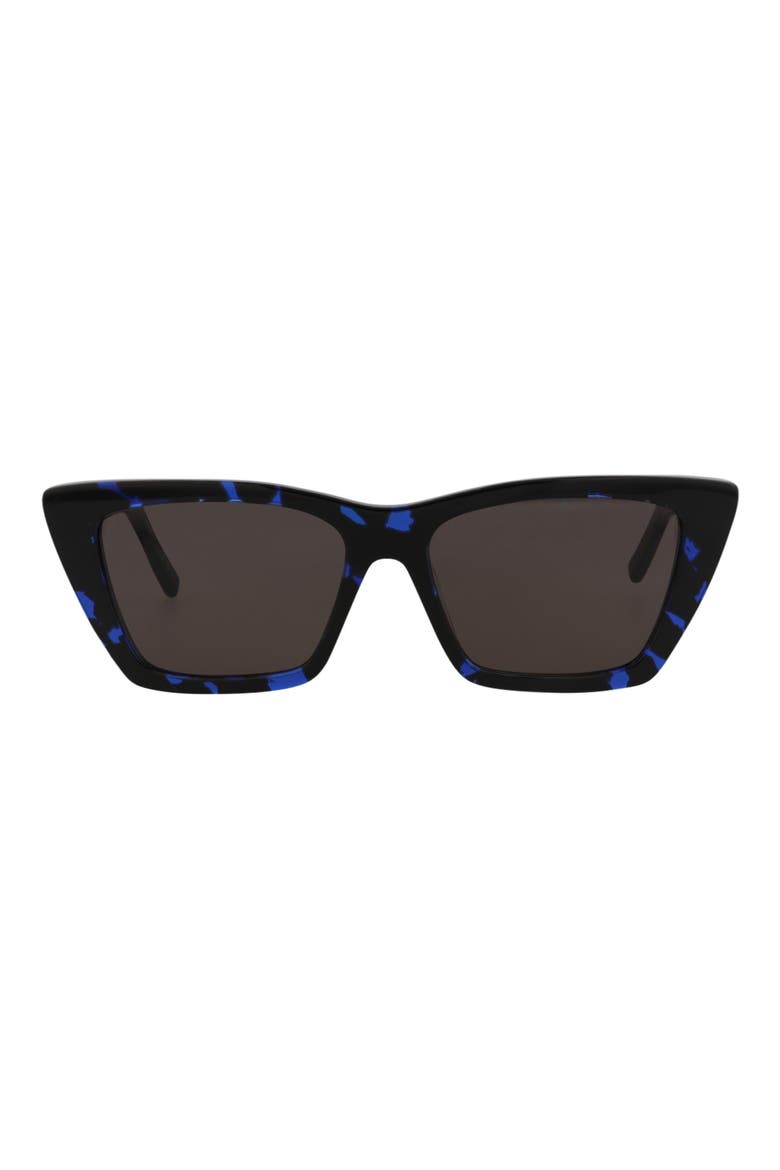 53mm Cat Eye Sunglasses, Main, color, HAVANA BLACK/ BLUE