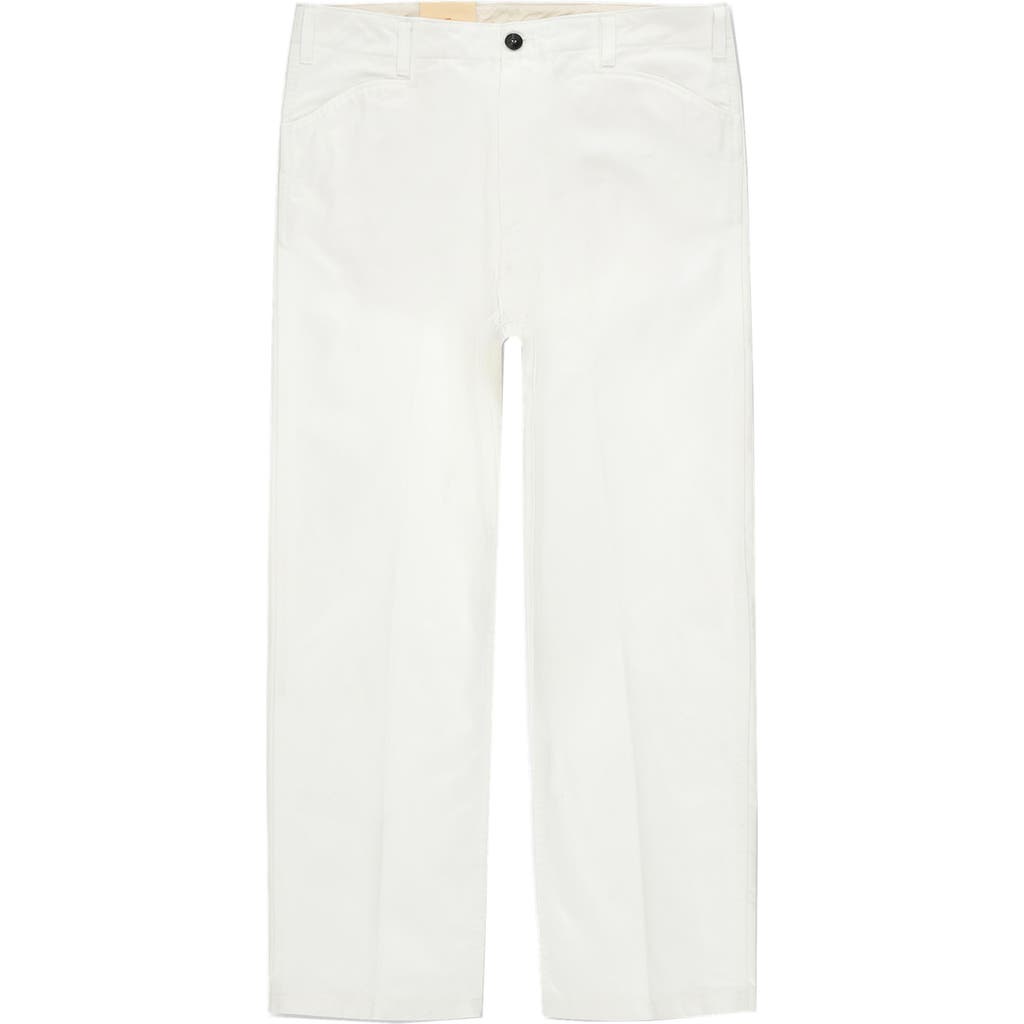 Fortela Ben Heavy Cotton Gabardine Chino Pants In White