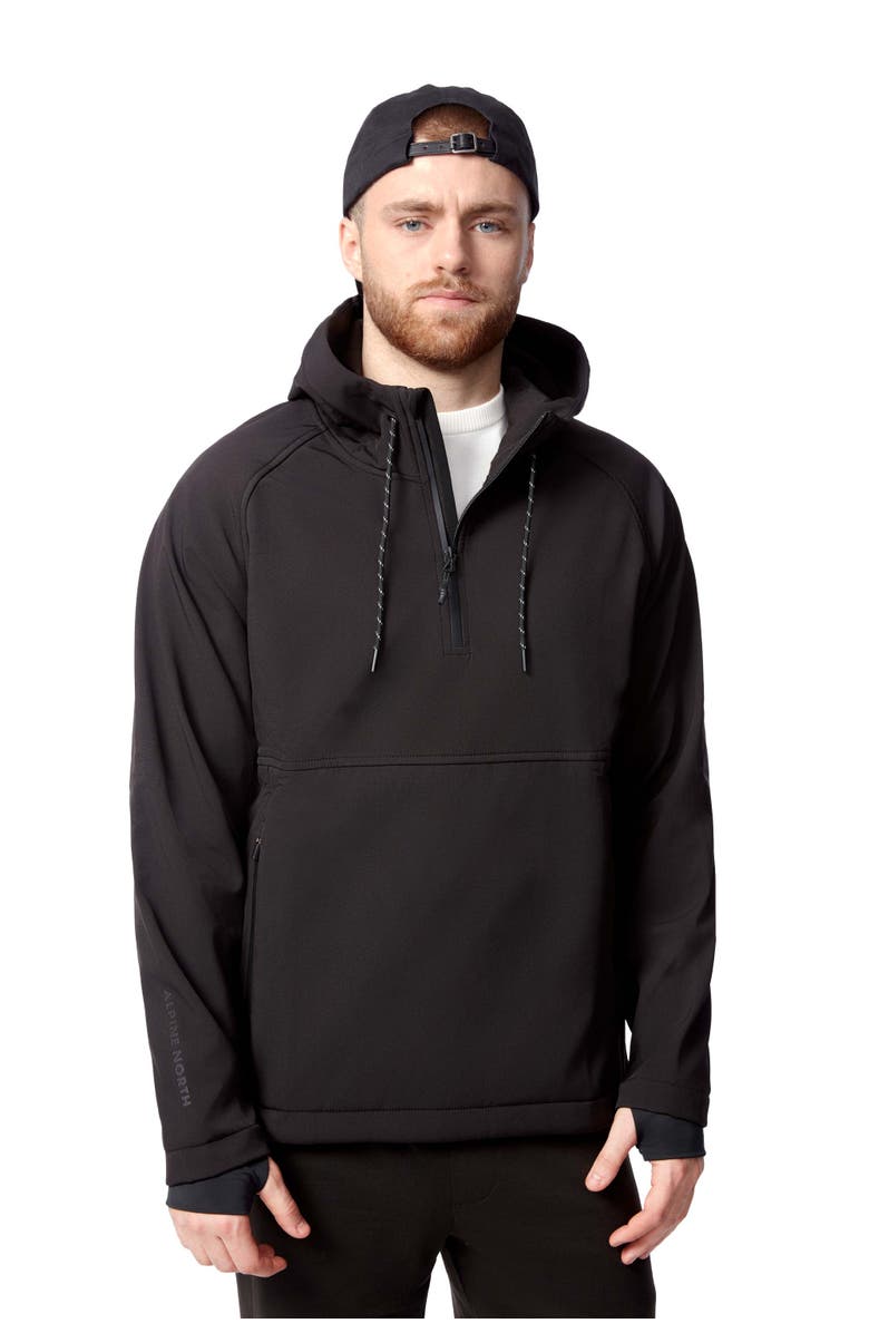 Alpine North Vargas - Men's Water-repellant Hooded Pullover Softshell, Main, color, Black