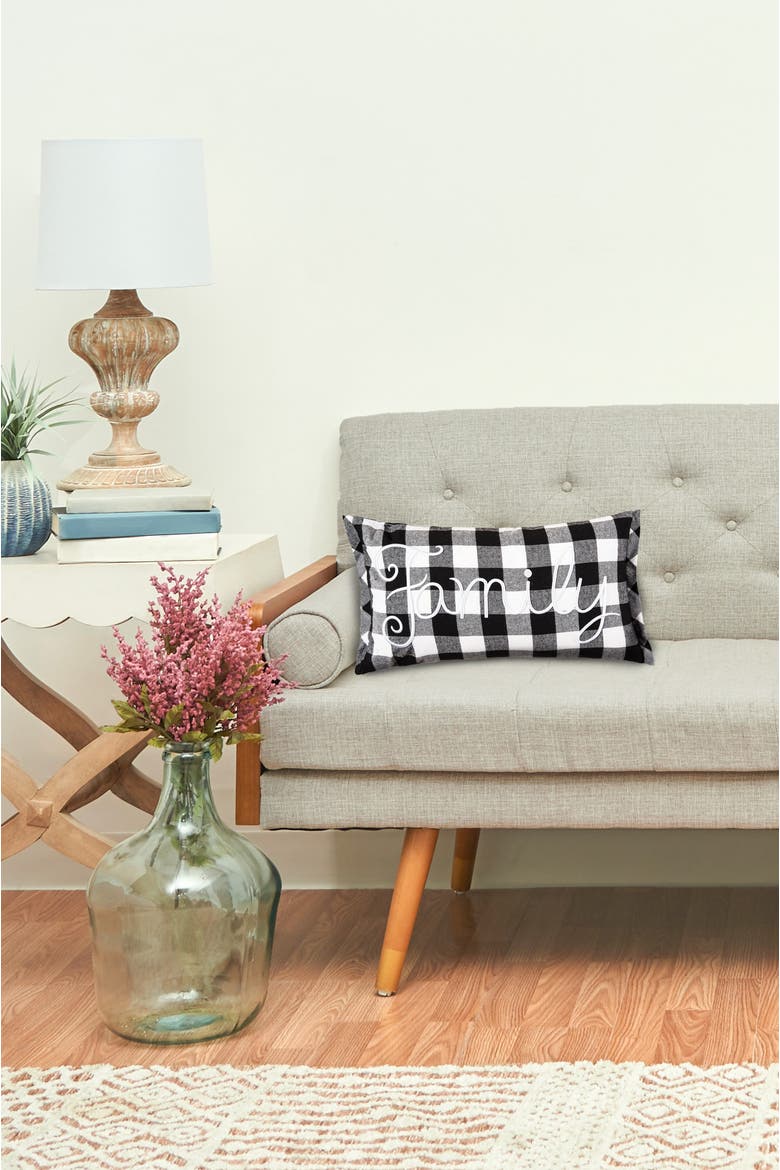 Family Embroidered Accent Pillow 18" x 18", Alternate, color, Black