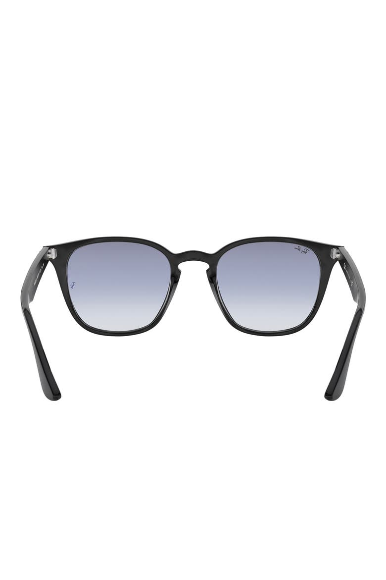 52mm Square Sunglasses, Alternate, color, BLACK / LIGHT BLUE