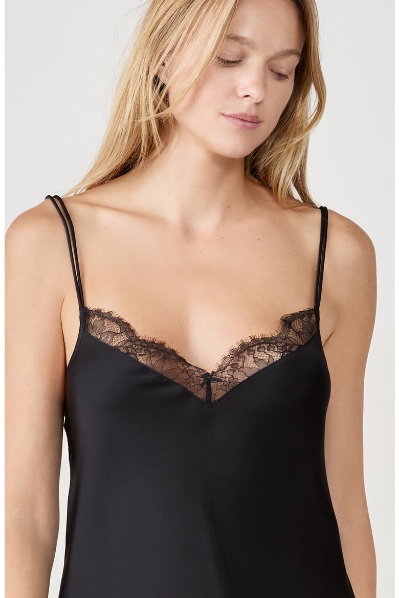 Confidence Lace Trim Camisole, Alternate, color, BLACK