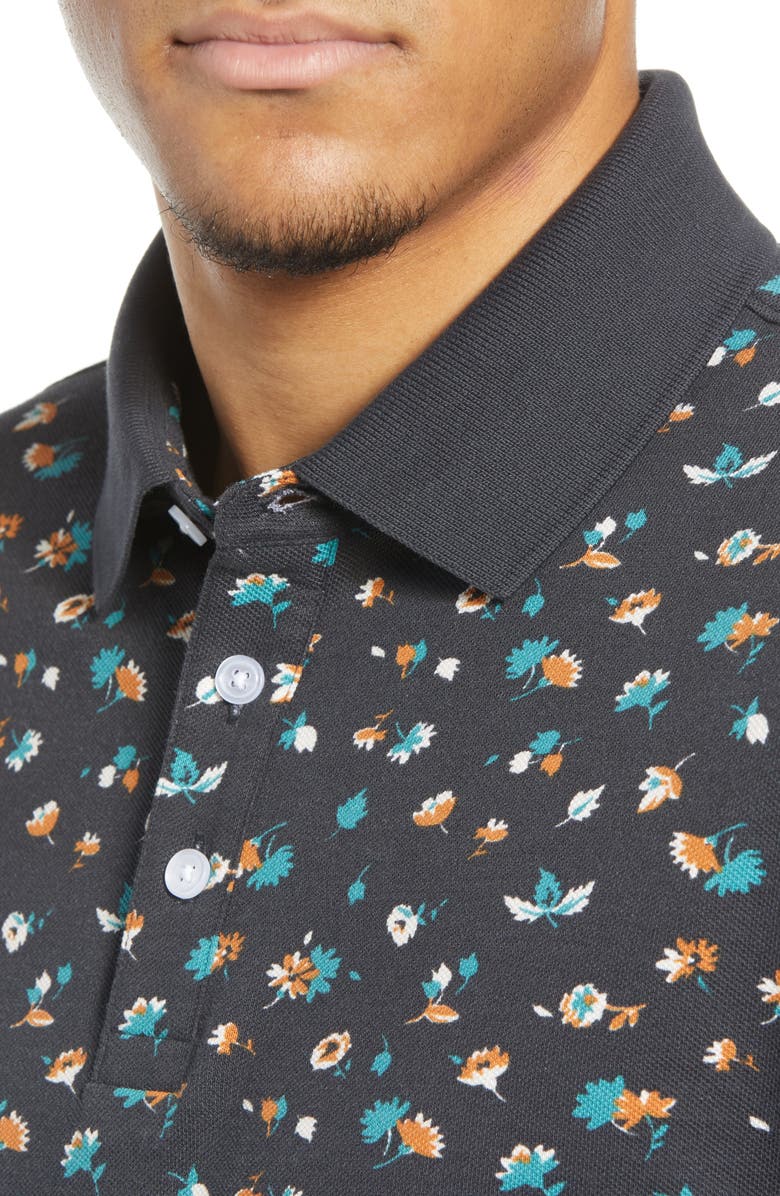 Bonobos Slim Fit Floral Piqué Polo, Alternate, color, 