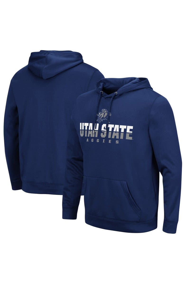 COLOSSEUM Men's Colosseum Navy Utah State Aggies Lantern Pullover Hoodie, Main, color, Navy