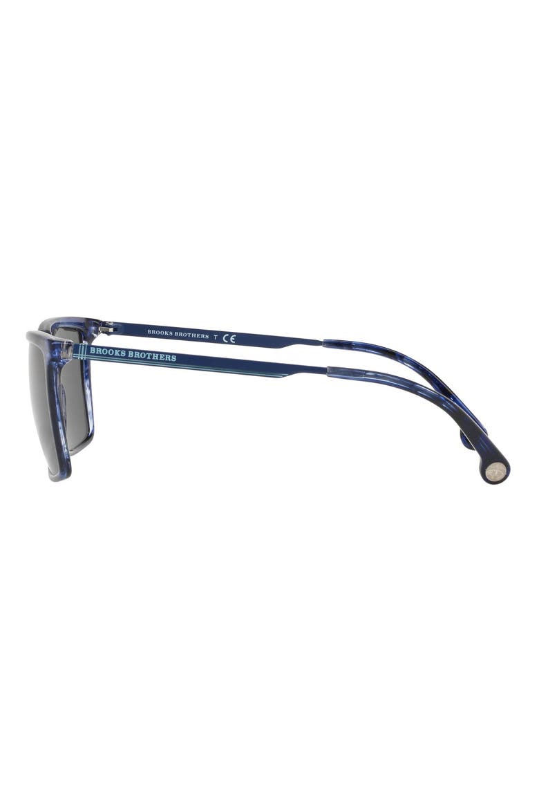 58mm Rectangular Sunglasses, Alternate, color, NAVY HORN/ GREY BLUE