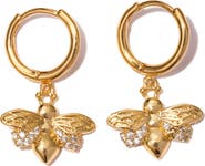 LA MENO Golden Bee Hoop Earrings