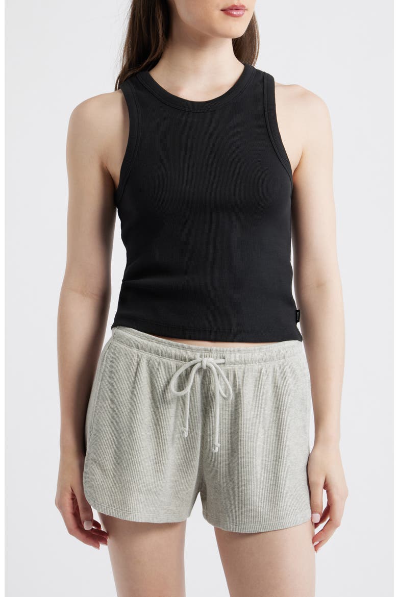 Classic Stretch Cotton Rib Tank, Main, color, BLACK